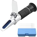 Proster Refractómetro Brix 0-40% y 0-25% Alcohol Refractómetro Digital para Vino Medir el Contenido de Azúcar para Fruta UVA y Grado de Alcohol de Vino Cerveza Refractómetro Portatil con ATC