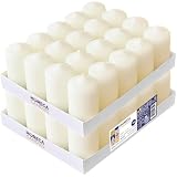 Horeca Candles - Velas de Pilar Marfil - Ø 4 x 7 cm - Juego de 40 Velones Decorativos - 12 Horas de Larga Duración - Sin Olor, Goteo ni Humo - Calidad RAL