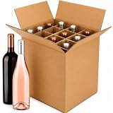 Pack 10 Cajas de Cartón para 12 Botellas de Vino 750 ml con Separadores