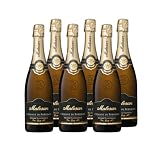 Malesan Brut Blanco DOP Crémant de Bordeaux - Vino espumoso Blanco francés 100% Cabernet Franc - Pack 6 botellas x 75cl - Método tradicional, ideal aperitivo y celebraciones