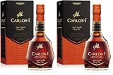 Carlos I Brandy D.O. Jerez Solera Gran Reserva | Más de 130 años de maestría | Elaboración artesanal | Envejecido a partir de la destilación de vino en botas de roble americano | 700 ml (Paquete de 2)