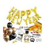 Conjunto de decoración de Nochevieja XXL 2027 2027 - con globos, serpentinas, globos, confeti, accesorios fotográficos como decoración para el Año Nuevo