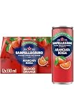 San Pellegrino Bebidas gaseosas italianas de buen gusto ligero y espumoso de naranja sanguina enlatada 12 x 330 ml | 69 kCals por lata