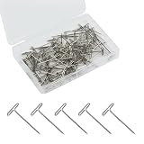 SAVITA 100 Piezas Alfileres en T para Cabezas de Peluca, 25 mm Alfileres Rectos para Peluca con Una Caja de Plástico Pines en T para Manualidades Tejer Coser Joyería (Plata)