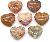 BIANMTSW 2 UNIDS Natural Cuarzo Rosa Cristal Amor Corazón Decoración Inicio Colecciones (Color : Yelow Crazy Agate, Size : 20X20X8mm)