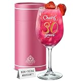 CROWNLY CRYSTAL Copa Vino Cristal Regalo Personalizado Mujer 30 Años Cheers To 30 Years Cumpleaños Mujer Aniversario Brindis Elegante Copa Para Vino Cava Y Cócteles Recuerdo Especial