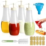 Mssushi 4 Botellas Salsa 720ml, con Tapón Antifugas,Embudo,Pegatina,Pincel