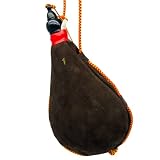 Bota de Vino 1 L Edición Especial en Piel Vacuno Marrón con Interior en Látex Sin Goteo Cantimplora para transportar y conservar bebidas