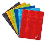 Clairefontaine 3360C Un Cahier Agrafé - 24x32 cm - 96 Pages Unies Blanches - Papier 90 g - Couverture Carte Pelliculée Couleur Aléatoire