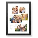 Made in Gift | Lámina Personalizada con Fotos y Texto | Collage de 9 Fotos Enmarcado | Regalo Personalizado para Parejas, Familia y Aniversario | Marco Incluido A4