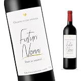 FunFest - Etiqueta para Botella de Vino Anuncio de Embarazo - 'Futuri Nonni' (Grand Cru/Italiano)