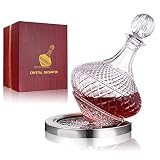 Paysky Decantador de Vino Giratorio Con Tapa - Exclusivo Cristal + Caja de Regalo de Lujo - Buen Regalo Para Hombres y Mujeres en el Día Especial
