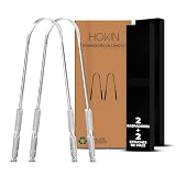 limpiador de lengua HOKIN para adultos, Raspador lengua de acero sin manchas, Tratamiento mal aliento, Tongue Scraper Cleaner 100% metálico, Cepillador de lengua para hombres y mujeres (2 piezas)