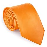 URAQT Corbatas de Hombre, 8cm Corbata de Color Solido Clásico, Naranja | Mens Tie Classica de Hecho a Mano, Profesional Accesorios Ropa Hombre para Business Fiesta Oficina Boda, Regalo Ideal Hombres