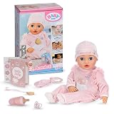 Baby born Annabell 43 cm muñeca bebé con Sonido, 7 Funciones | Cuerpo suave, accesorios incluidos, requiere pilas, a partir de 3 años