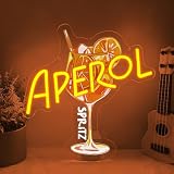 Aperol Spritz - Cartel de neón para decoración de pared para el hogar, bar, dormitorio, club, fiesta, pub, restaurante, tienda, Holy Aperoli Cocktail Neon Sign para hombres y mujeres, con alimentación