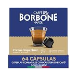 Caffè Borbone Crema Superiore - 64 Cápsulas de Café - Potente y refinado - Compatibles con las Máquinas de Café de la marca Nescafè®* Dolce Gusto®*