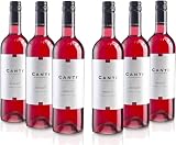 Canti - Merlot, Vino Rosado Seco Italiano, Sabor Suave con Gusto Afrutado, 6x750 ml
