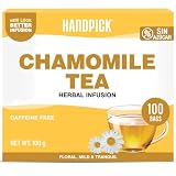 HANDPICK Té De Manzanilla | 100 Bolsitas Redondas Sin Cafeína | Infusión con flores de manzanilla en bolsitas redondas, mezcla floral para la tarde