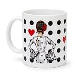 IllustrArte Taza Flamenca María Blanco de Cerámica 350 ml