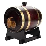 Barril de Vino de Madera 1,5L Barril de Whisky Original Barrel Dispenser Vintage con Grifo Barril de Roble para Guardar Whisky, Vino, Brandy, Licores