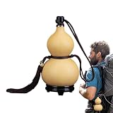 Frasco De Vino De Calabaza,Botella De Calabaza De Vino | Botella de agua al aire libre con cuerda de borla - Adorno de calabaza Feng Shui chino Hu Lu, botella de agua portátil para exteriores con tapó
