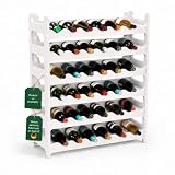 ARTECSIS® - Botellero Modulable de Plástico para Vino, Estantería para 36 Botellas Expandible, Color Blanco