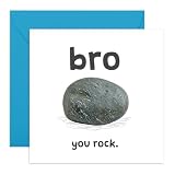 Central 23 Tarjeta de cumpleaños divertida para hermano - Bro You Rock! - Tarjetas de feliz cumpleaños para hermanos - Divertidas tarjetas de felicitación y sobres - Regalos de agradecimiento para él