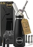 B-ARS Dispensador Crema Batida Aluminio 500ml Negro, Nata y Espumas