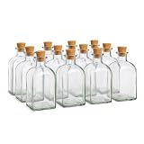 TIENDA EURASIA - Botella de Cristal Frasca - Pack 12 Frascos de Vidrio con Tapon de Corcho - Transparente - Disponible en Varias Medidas (250 ml / 12 uds)
