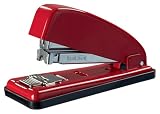 Petrus 44793 - Grapadora Metálica de Oficina Mod. 226, Grapa Hasta 30 Hojas, Tecnología de Impacto Directo, Grapado Cerrado, Abierto y Clavado, Cargador Doble Guía, Color Rojo
