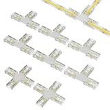 PAUTIX Juego de Conectores de Tira LED COB para Tira COB de 8 mm de Ancho de 2 pines, 6piezas en Forma de T y 2 piezas de Conectores Cruzados (NO aplicable para tiras de luces LED de 10MM)