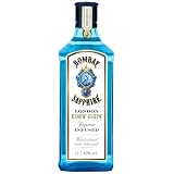 BOMBAY SAPPHIRE London Dry Gin con 10 botánicos, 40 % vol., 100 cl | Ginebra 100 % infusionada al vapor con 10 botánicos seleccionados a mano, para cócteles suaves, ideal para regalar, 1 L