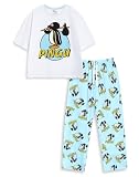 Pingu Pijama de Manga Corta y Pierna Larga para Mujer | Ropa de Dormir y para Estar en casa con Personajes de Dibujos Animados | Pijamas con Estampado Relajarse