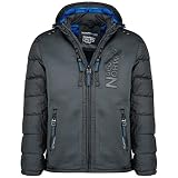 Geographical Norway Beachwood Men - Abrigo Para Hombre Resistente Viento - Chaqueta Acolchada Calor - Jacket Forro Impermeable Exterior (Gris Oscuro S)