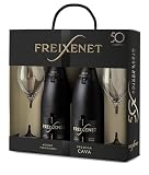 Freixenet Cava Cordón Negro Brut, estuche 2 botellas y 2 copas