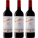Cune Crianza Vino Tinto Español con Aromas Frutales y Notas de Roble, Ideal para Maridar con Carnes, Quesos y Platos Mediterráneos| 3 botellas