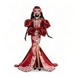 Barbie Signature Muñeca de colección Día De Muertos | Vestido sirena de satén con bordados, máscara calavera removible con detalles de calavera, empaque coleccionable, 6+, JJX96