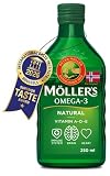 Moller’s ® | Aceite de hígado de bacalao | Complemento dietético con omega-3 EPA, DHA y vitaminas A, D y E | Sabor Neutro | 250 ml