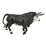 DQB DeQUBE - Figura Toro Bravo Cara Blanca trotando - Figura Coleccionable Hecha a Escala y Pintada a Mano - Colección Toro Bravo Deqube- Tamaño 15X8X4cm (90110011)