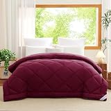 WAVVE Edredón Relleno Nórdico 220x240 cm para Cama 135/150 / 160, Edredón de Fibra 300gr/m², Ligero, Suave, Transpirable (240x220 cm, Burdeos)