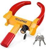 Tevlaphee Cepo Antirrobo Rueda Coche Remolque Caravana Reforzado Universal Ajustable Protección PVP Cerradura Antitaladro
