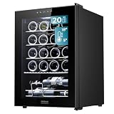 Cecotec Vinoteca, Nevera para Vinos de 20 Botellas Bolero GrandSommelier 2050 Black Compressor. Temperatura ajustable de 5-18ºC, Alto rendimiento, Funcionamiento silencioso y sin Vibraciones