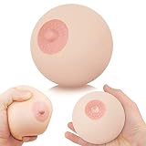 Tetas locas de silicona antiestrés, Rosa, 75 mm, Pecho