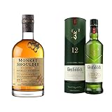 Monkey Shoulder Whisky de malta premium,70 cl & Glenfiddich Whisky - Whisky escocés de malta,12 años, botella 700ml