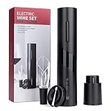 Mafiti Abridor eléctrico de botellas de vino，Sacacorchos eléctrico Portátil | Sacacorchos eléctrico inalámbrico 4 en 1, requiere 4 pilas AA (no incluidas), ideal para reuniones, bares y regalos
