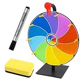 Kunaxku Rueda de la Fortuna: Rueda de 30 cm para Manualidades con 10 Compartimentos, Incluye Marcador y Goma, Rueda de Juego Fiestas, Pubs, ferias y Carnaval