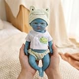 Pinky Reborn Muñeca Bebé Elfo Cuerpo Completo Silicona Sólida Lavable con Peso Ojos Marrones Realista Recién Nacida 12 Pulgadas para Mayores De 3 Años
