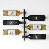 VINAK Botellero de Pared en Acero para Todo Tipo de Botellas de Vino | Diseño Moderno y Minimalista con Capacidad para 6 Botellas | Diseñado y Fabricado en España