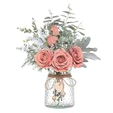 RCGOFOLLOW Jarrón con eucalipto Jarrón con Rosas Vivaz Fascinante,Rosa